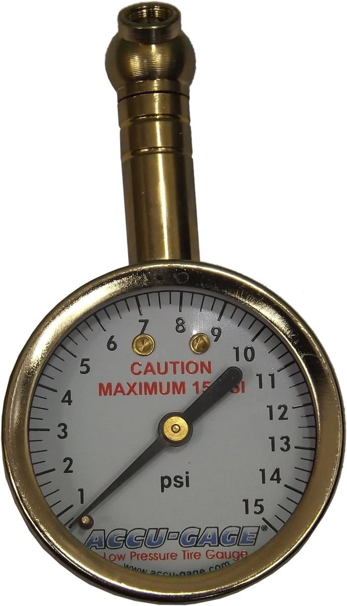 Accu-Gage 15XGA (3-15 PSI) Swivel Angle Chuck Dial Tire Pressure Gauge