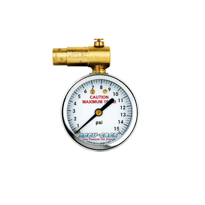ACCU-GAGE® by Milton® Presta Valve Bike Tire Pressure Gauge with Bleeder Valve, for 0-15 PSI - ANSI Certified