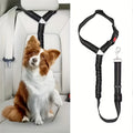 Adjustable Elastic Dog Seat Belt Leash with Shock Absorbing Bungee for Car Travel
