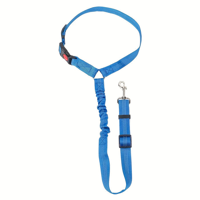 Adjustable Elastic Dog Seat Belt Leash with Shock Absorbing Bungee for Car Travel