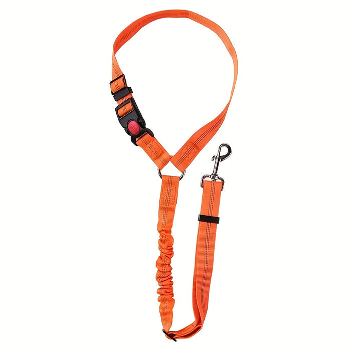 Adjustable Elastic Dog Seat Belt Leash with Shock Absorbing Bungee for Car Travel