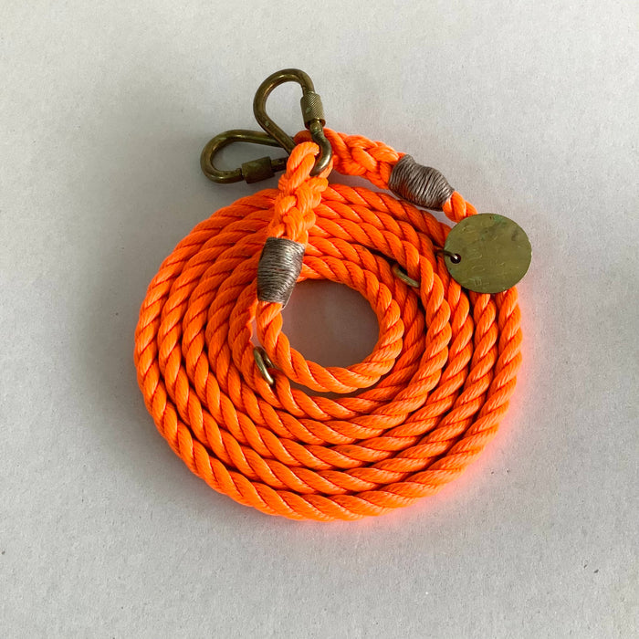 Adjustable Rope Dog Leash, Orange Rescue [FINAL SALE]