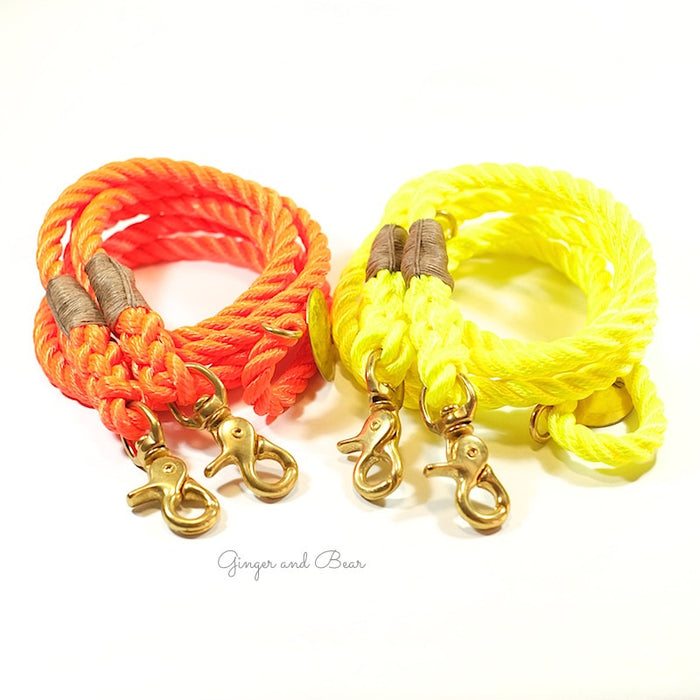 Adjustable Rope Dog Leash, Orange Rescue [FINAL SALE]