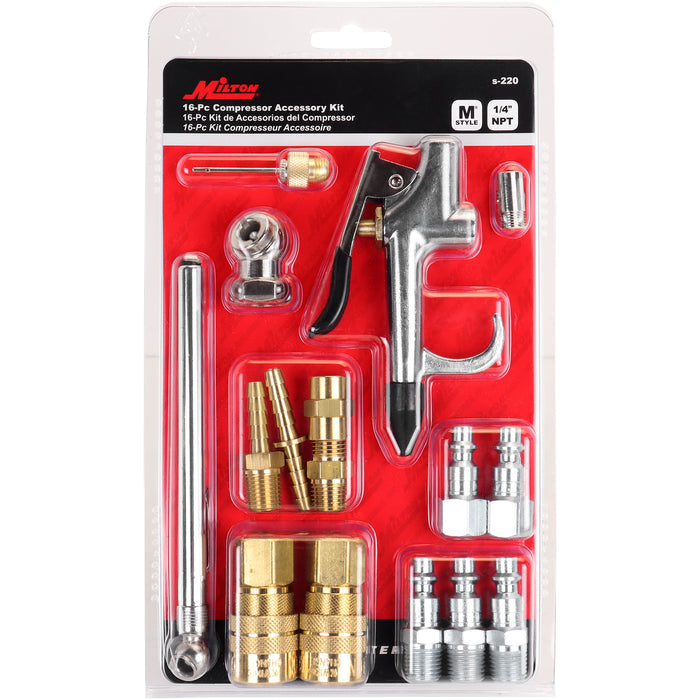 Air Compressor Accessory Starter Kit (16-Piece)