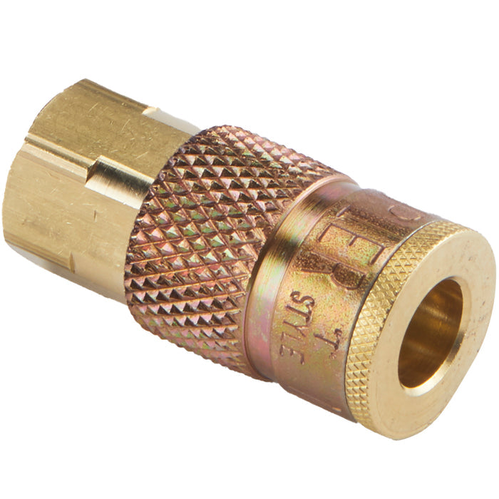 Air Compressor Quick Connect Fitting, 1/4" FNPT Female T-Style Coupler