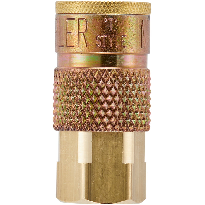 Air Compressor Quick Connect Fitting, 1/4" FNPT Female T-Style Coupler