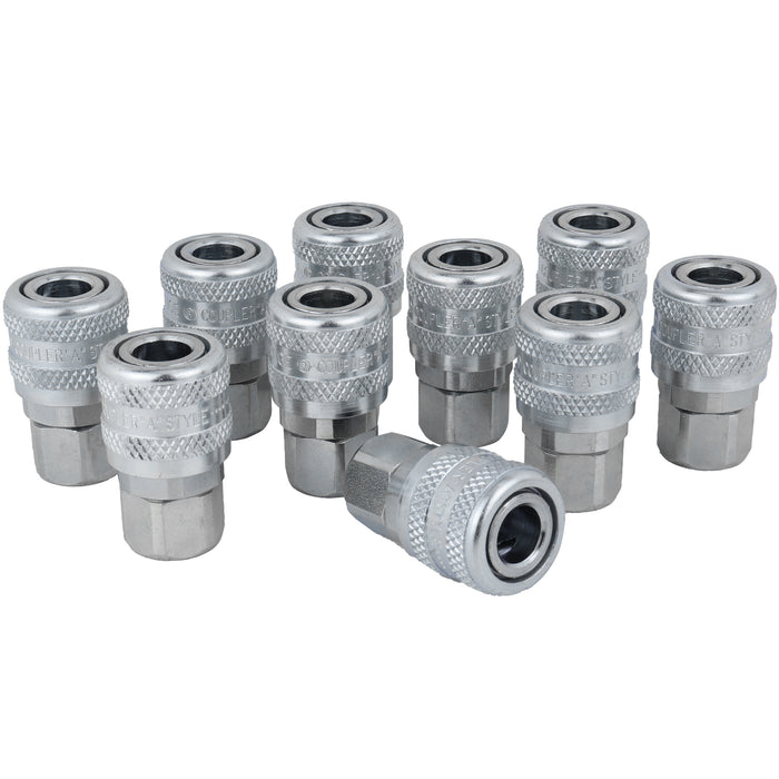 Air Coupler Fitting, A-Style (ARO 210) Air Quick Connect Couplers, 1/4" FNPT Air tool fitting
