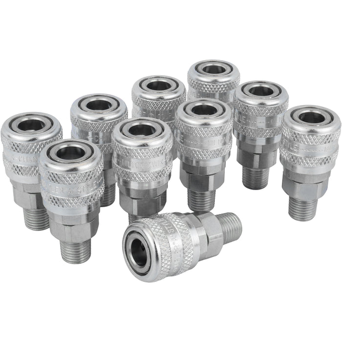 Air Coupler Fitting, A-Style (ARO 210) Air Quick Connect Couplers, 1/4" MNPT Air tool fitting
