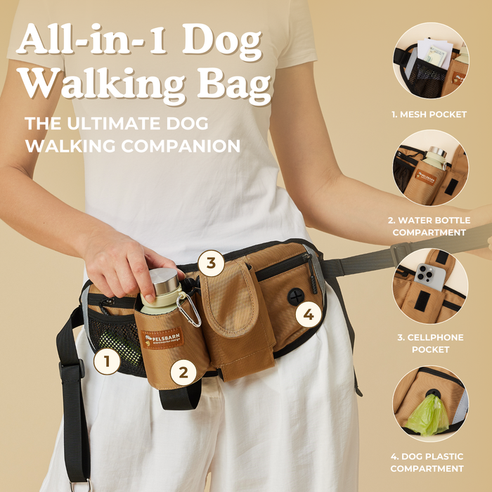 All-in-One Walking Bag | Dog Walking Bag – Hands-Free Convenience