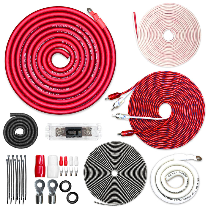 AMPKIT-0GA-PRO // 0 Gauge 2500 Watt Amp Wiring Kit