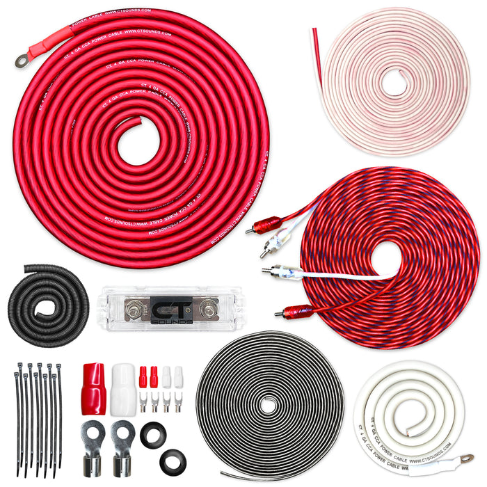 AMPKIT-4GA-PRO // 4 Gauge 1250 Watt Amp Wiring Kit