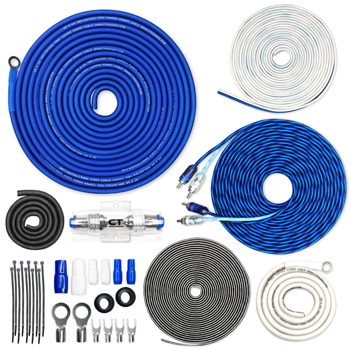 AMPKIT-8GA-ELITE // 8 Gauge 1000 Watt Amp Wiring Kit (OFC)