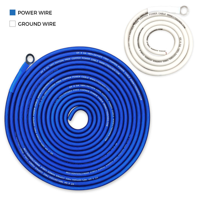 AMPKIT-8GA-ELITE // 8 Gauge 1000 Watt Amp Wiring Kit (OFC)