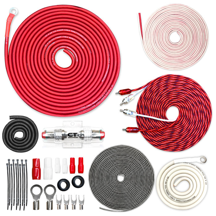 AMPKIT-8GA-PRO // 8 Gauge 800 Watt Amp Wiring Kit