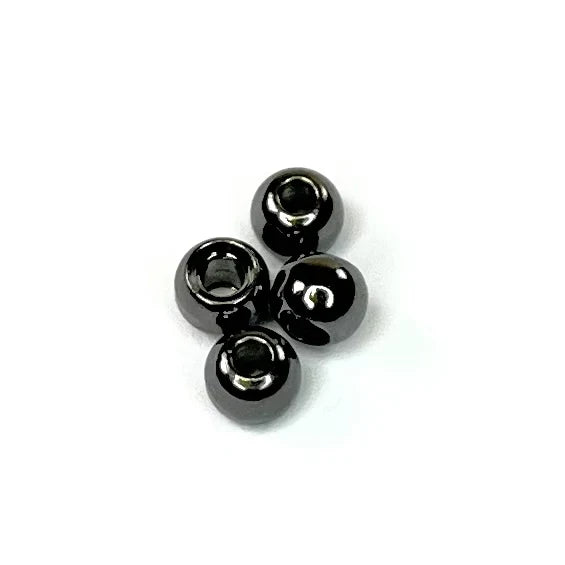 Aqua Flies Tube Beads in black nickel – available in 4mm and 5.5mm sizes, perfect for adding sleek weight to tube flies and intruder-style patterns.