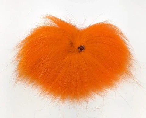 Bright orange Blue Fox fur for fly tying – popular choice for egg patterns, intruders, and attractor flies.