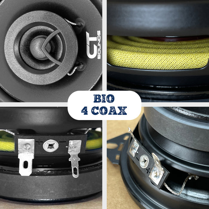 BIO-4-COX // 80 Watts RMS 4" Coaxial Car Speakers, Pair