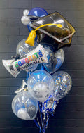 Blue and Black Graduation Bouquet