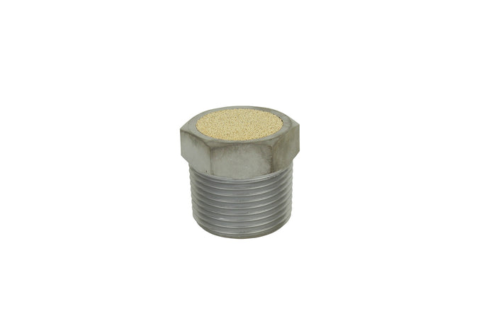 Breather Vent Pneumatic Muffler, 1" MNPT - 40 Micron Sintered Bronze Silencer/Diffuse Air & Noise Reducer