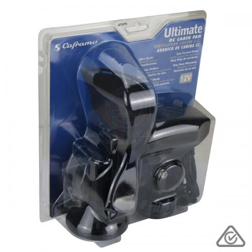 CAFRAMO FAN 2 SPEED ULTIMATE with LIGHTER PLUG - BLACK