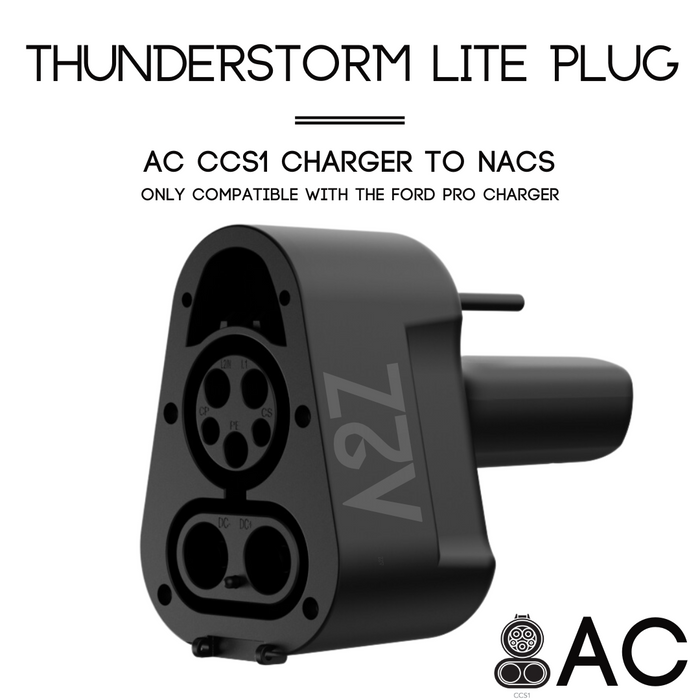 CCS1 Charger to NACS Vehicle | AC | Only For Ford Pro Charger & GM Powershift Charger | The Thunderstorm Lite Adapter