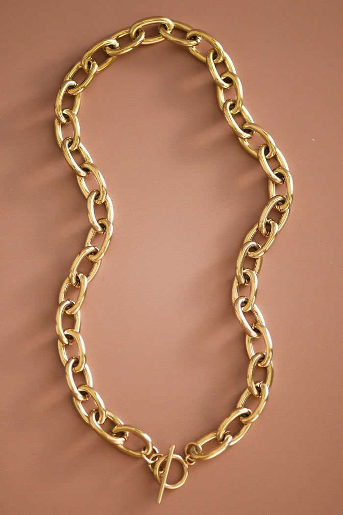 Chunky Chain Link Necklace In Gold - Infinity Raine
