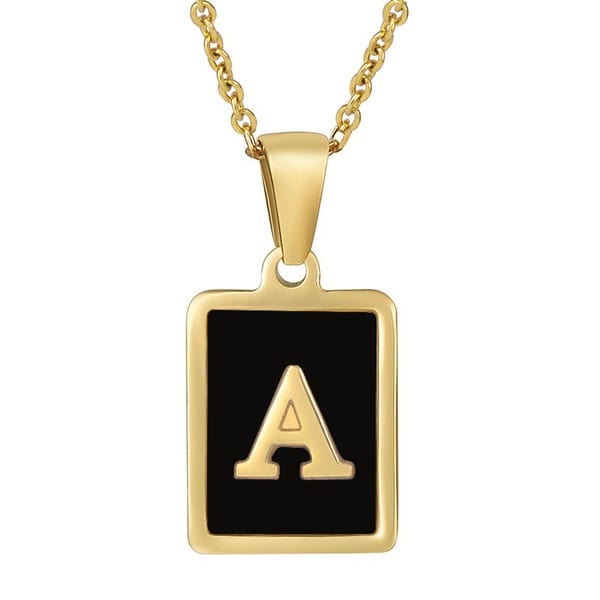 Classy Black Initial Monogram Necklace - Infinity Raine