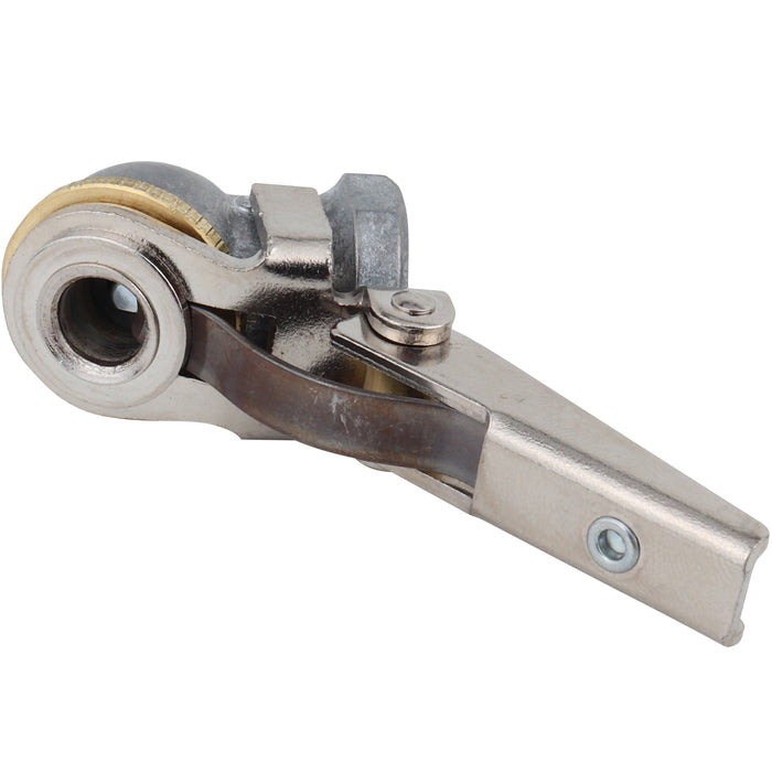 Closed Ball Air Chuck with Safety Clip-on Grip, 1/4" FNPT, Tire Pressure Gauge, Air Hose Quick Connect Adapter, 698