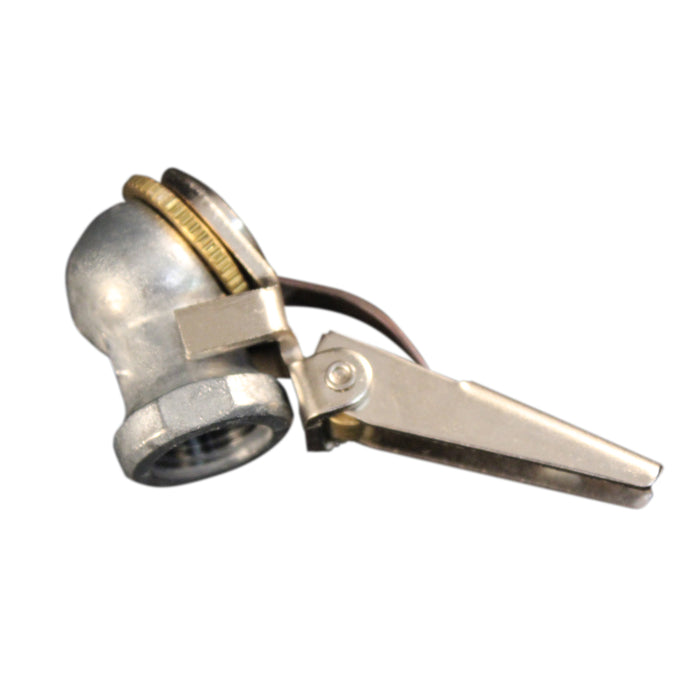 Closed Ball Air Chuck with Safety Clip-on Grip, 1/4" FNPT, Tire Pressure Gauge, Air Hose Quick Connect Adapter, 698