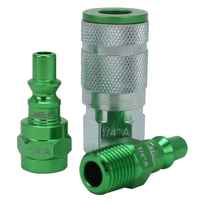 COLORFIT® Coupler & Plug Kit - (A-Style, Green) - 1/4" NPT