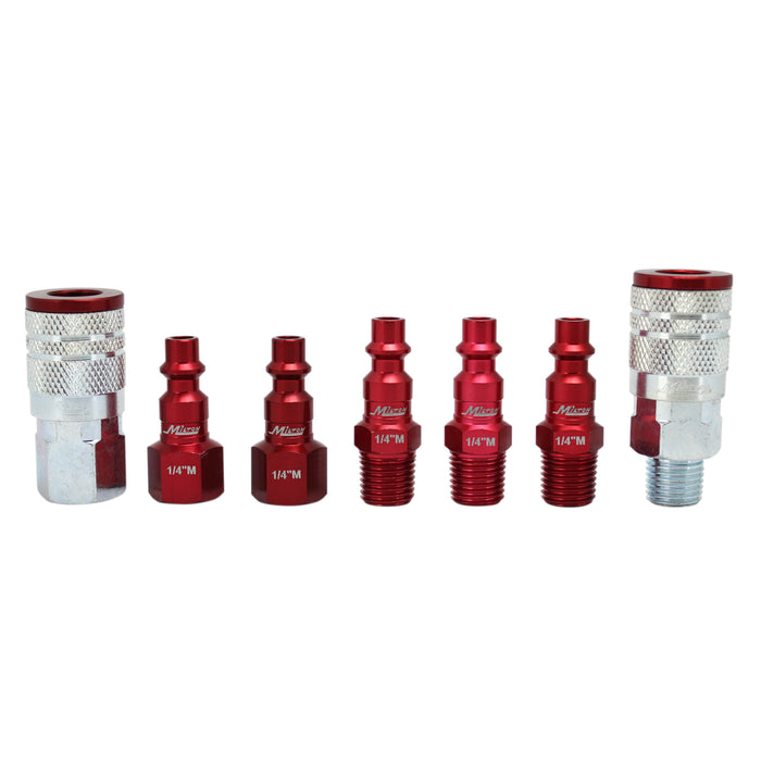 COLORFIT® Coupler & Plug Kit - (M-STYLE®, Red) - 1/4" NPT (7-Piece)