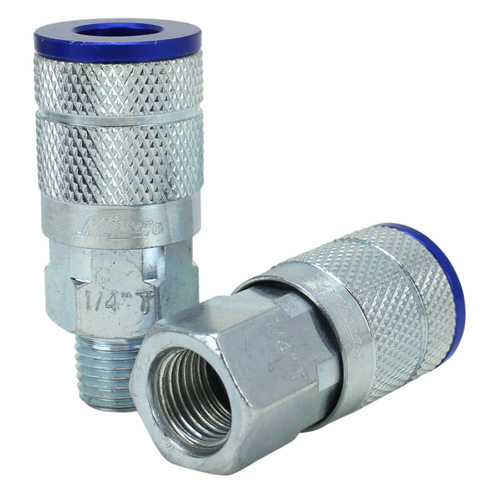COLORFIT® Coupler & Plug Kit - (T-Style, Blue) - 1/4" NPT (7-Piece)