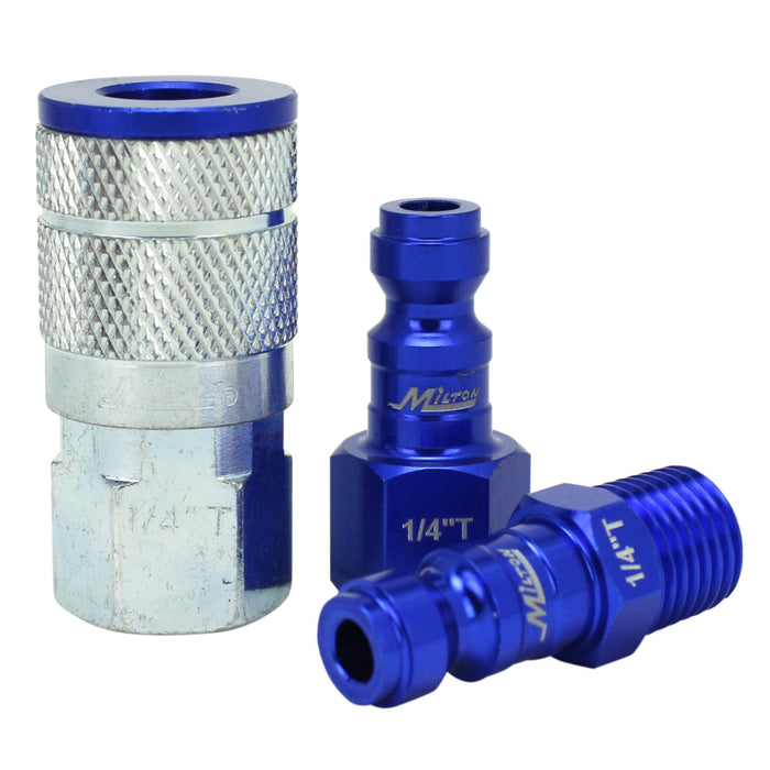 COLORFIT® Coupler & Plug Kit - (T-Style, Blue) - 1/4" NPT