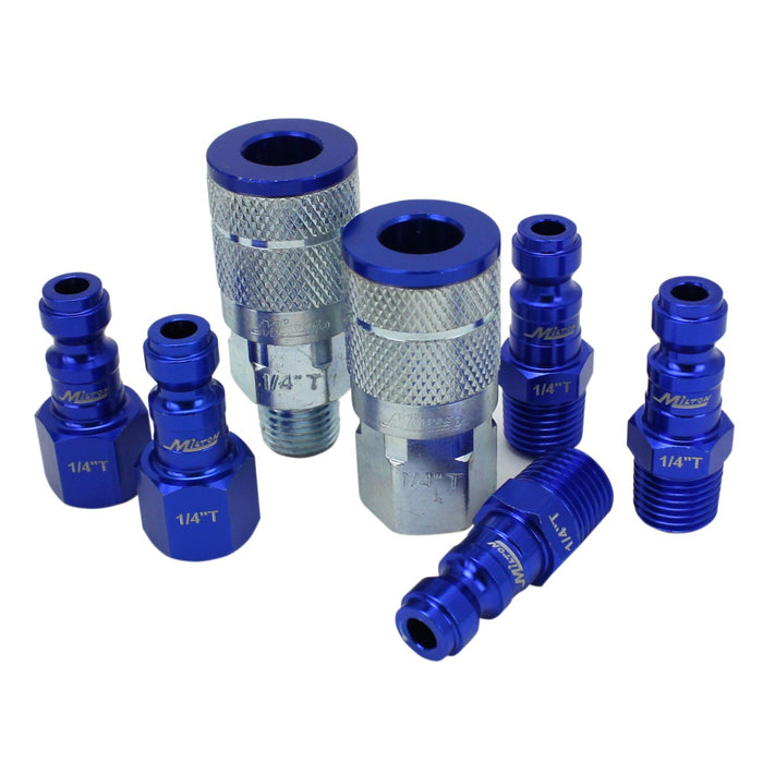 COLORFIT® Coupler & Plug Kit - (T-Style, Blue) - 1/4" NPT