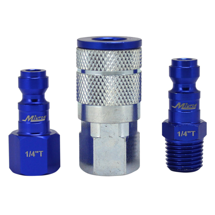 COLORFIT® Coupler & Plug Kit - (T-Style, Blue) - 1/4" NPT