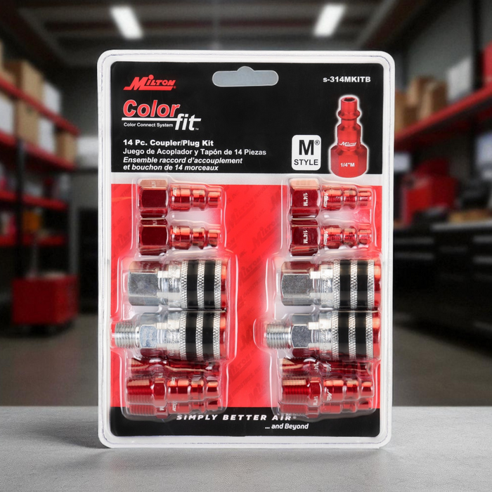 Colorfit Coupler & Plug Kit with Rubber Bumpers, 1/4" NPT M-Style