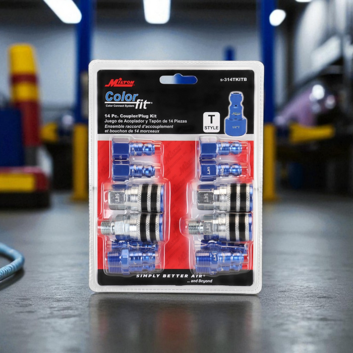 Colorfit Coupler & Plug Kit with Rubber Bumpers, T-Style 1/4" NPT