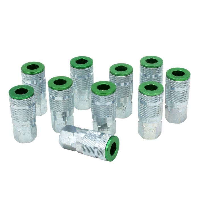 COLORFIT® Couplers (A-Style, Green) - 1/4" NPT (Box of 10)