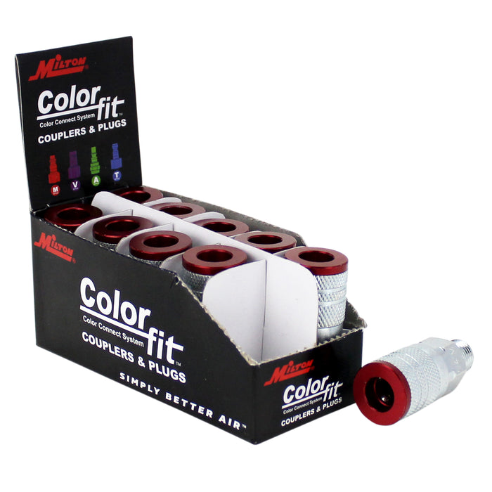 COLORFIT® Couplers (M-STYLE®, Red) - 1/4" NPT Male (Box of 10)