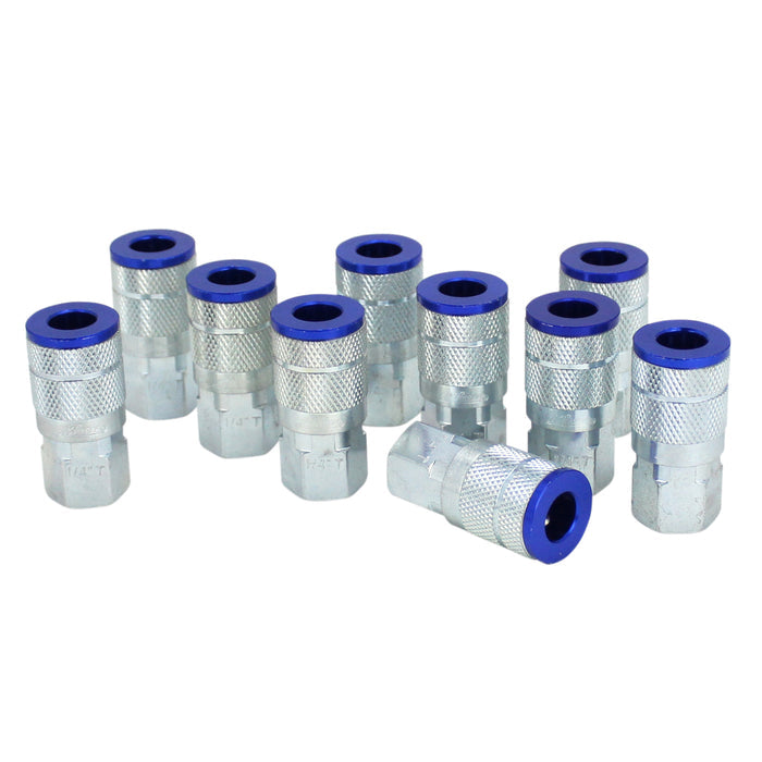 COLORFIT® Couplers (T-Style, Blue) - 1/4" NPT Female (Box of 10)
