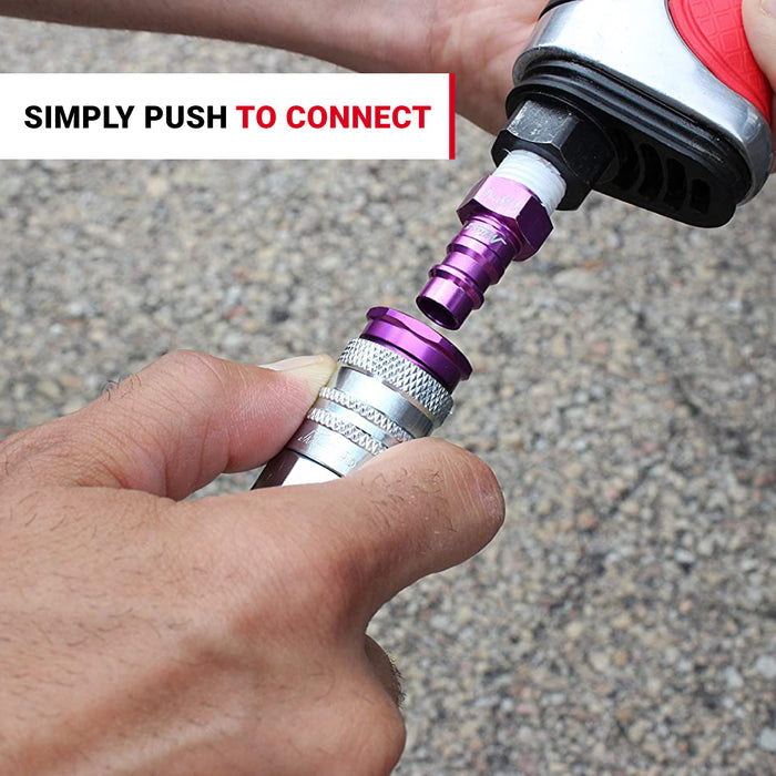 COLORFIT® HIGHFLOWPRO® Couplers (V-Style, Purple) - 1/4" NPT Female (Box of 10)