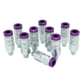 COLORFIT® HIGHFLOWPRO® Couplers (V-Style, Purple) - 1/4" NPT Male (Box of 10)