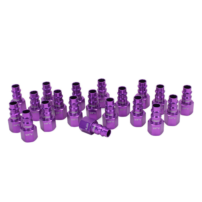 COLORFIT® HIGHFLOWPRO® Plugs (V-Style, Purple) - 1/4" NPT Female (Box of 20)