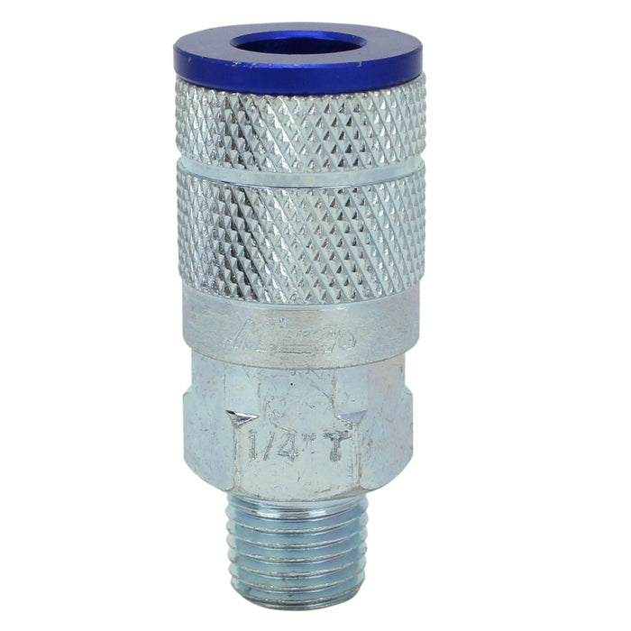 COLORFIT® Pneumatic Couplers - (T-Style, Blue) - 1/4" NPT (Box of 10)