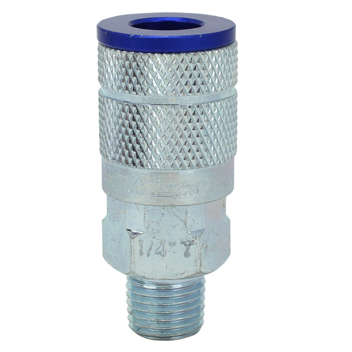 COLORFIT® Pneumatic Couplers - (T-Style, Blue) - 1/4" NPT (Box of 10)