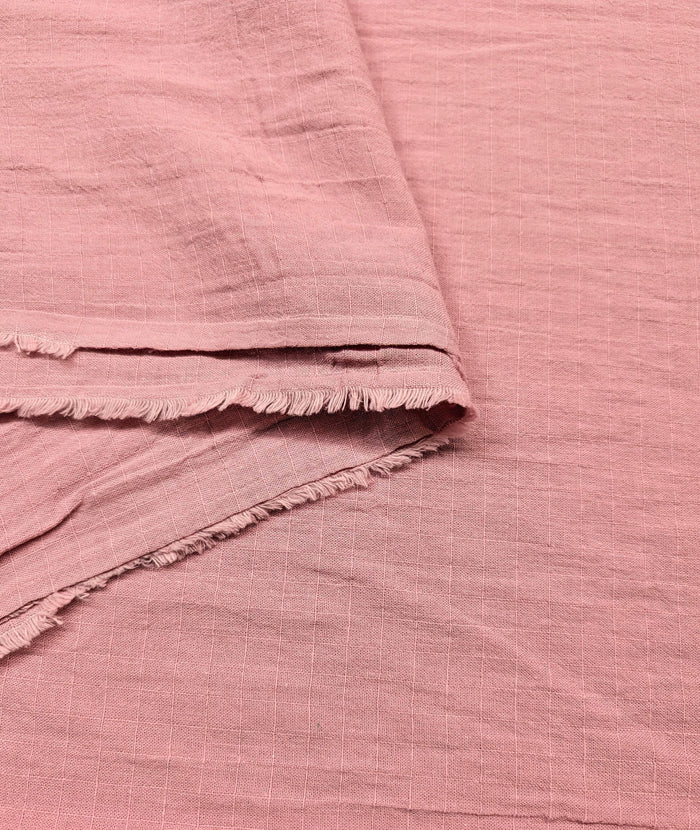 NEW Soft Gridded Dobby Cosmo Japanese cotton linen fabric AD-5747 33 light pink