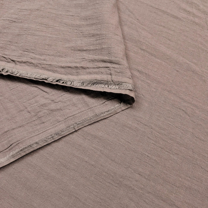 NEW Soft Gridded Dobby Cosmo Japanese cotton linen fabric AD-5747 289 mouse gray