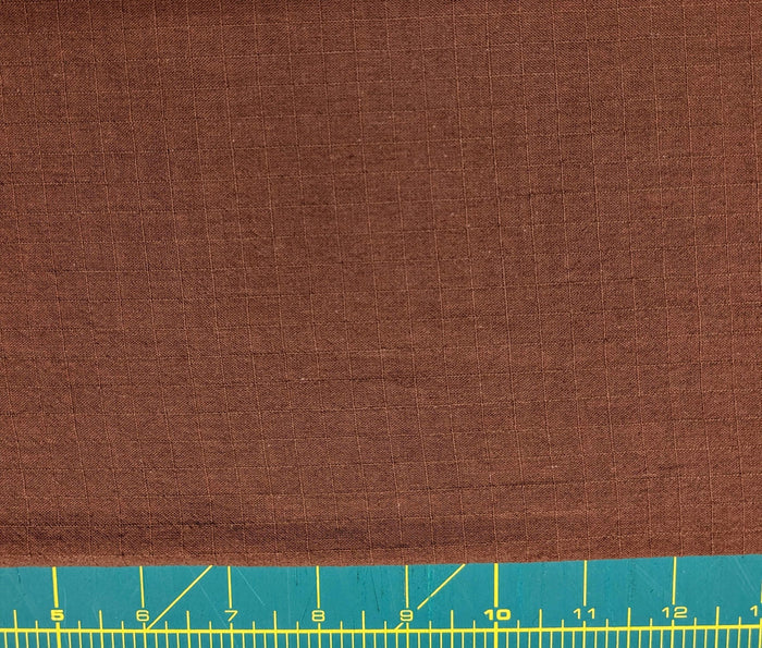 NEW Soft Gridded Dobby Cosmo Japanese cotton linen fabric AD-5747 214 seal brown