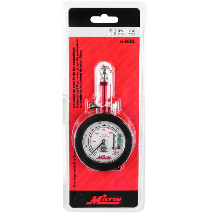 Dial Tire Pressure Gauge, Single Head Tire Tread Depth Gauge