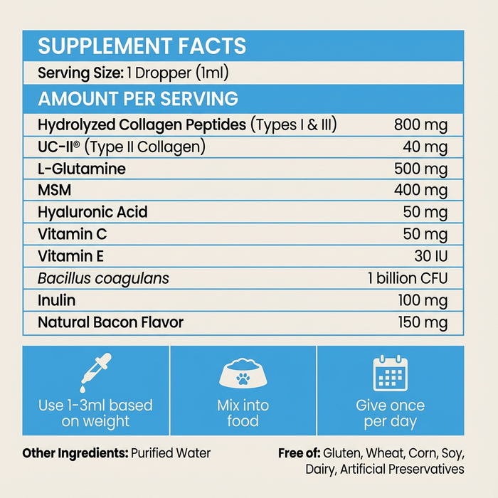 Dog Liquid Collagen | Pet Supplement – Skin, Coat & Joint Support
